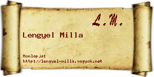 Lengyel Milla névjegykártya