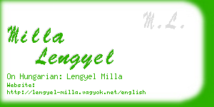 milla lengyel business card